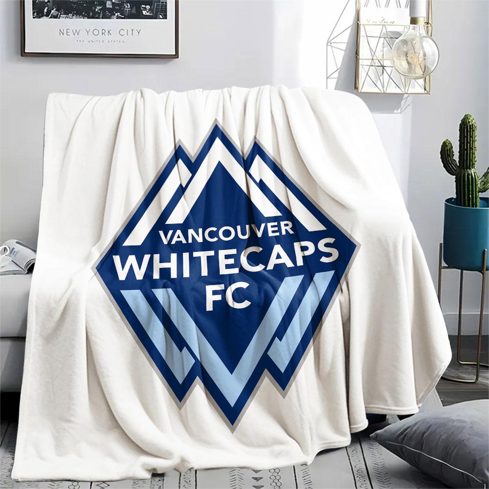 Vancouver Whitecaps FC Printed Flannel Blanket, soft throw for bedroom sofa, washable,soccer fan merchandise, great gift. 80cm x 120cm