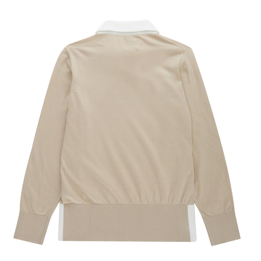 PIGC Women'S Color Block Collar Knit Beige (Lfc230253)