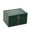 Three Layer Leather Jewelry Multifunctional Storage Box with Lock