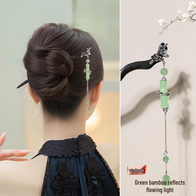 Chinese Wooden Tassel Hairpin for Hanfu - Ancient Style Hair Ornament and Gift for Women