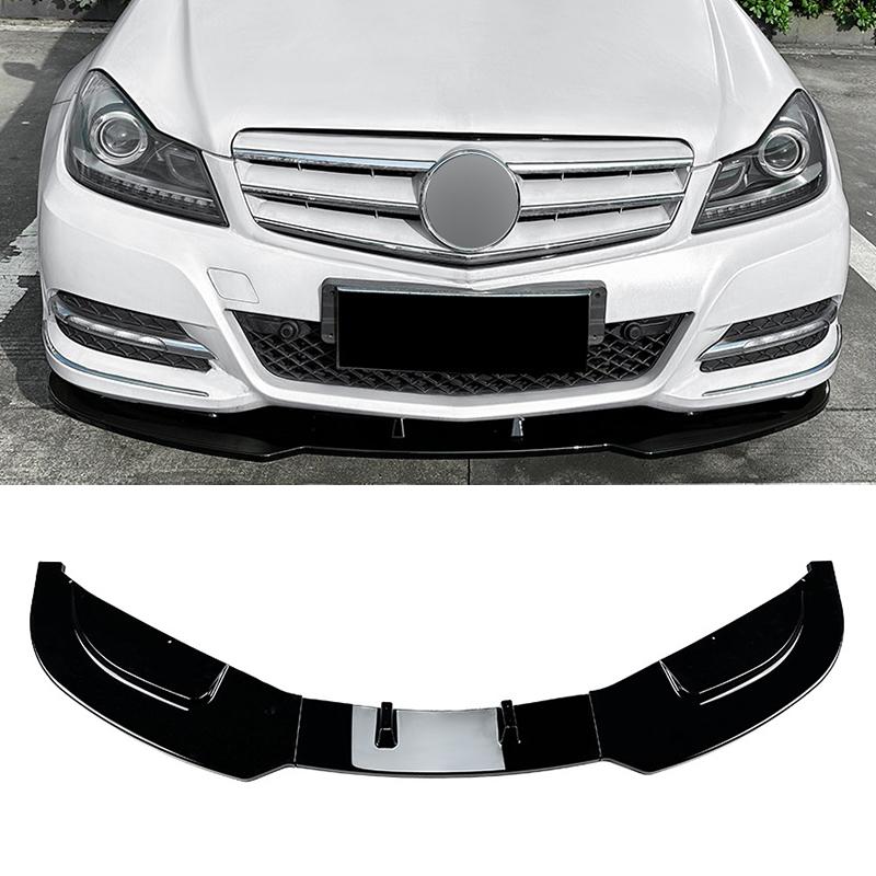 Front Bumper Lip Spoiler Diffuser Splitters Body Kit Aprons Cover Guard Trim For Mercedes-Benz C-Class W204 2011 2012 2013 2014