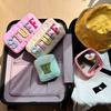 Portable Nylon Women's Cosmetic Bag Simple Letter Sticker Ladies Large Storage Bags Female Make Up Case Travel Clutch Handbags