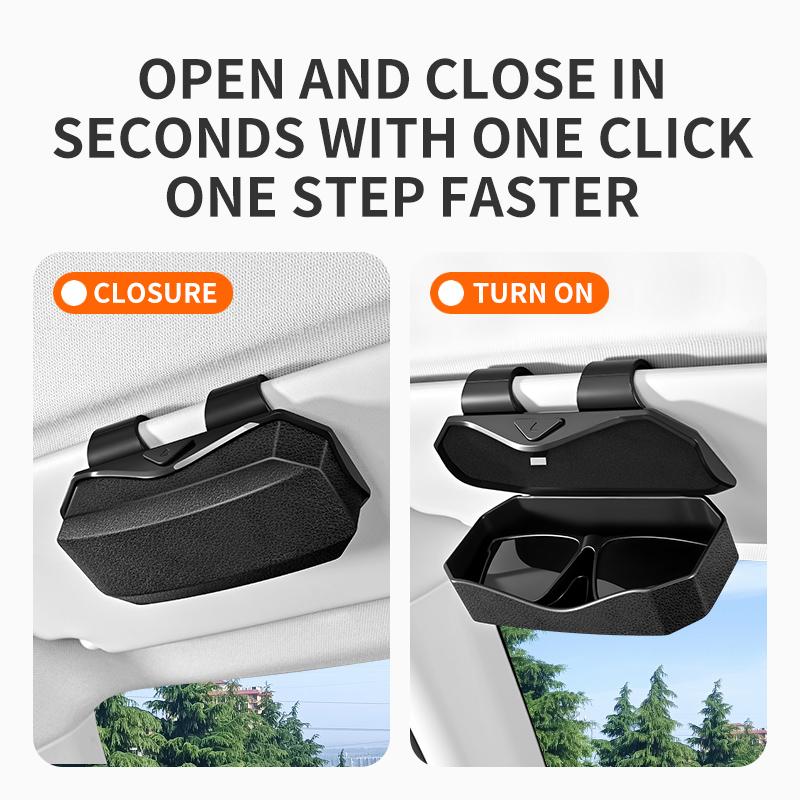 Newest Clip-On Car Sunglasses Case Anti-Scratch Glasses Durable Sunshade Box Holder Auto Sun Visor Glasses Storage Accessories