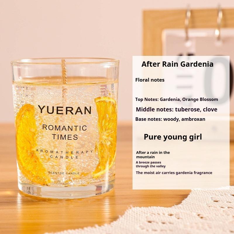 Real Flower Jelly Scented Candle Floral Candle Glass Bedroom Fragrance Ornament Gift