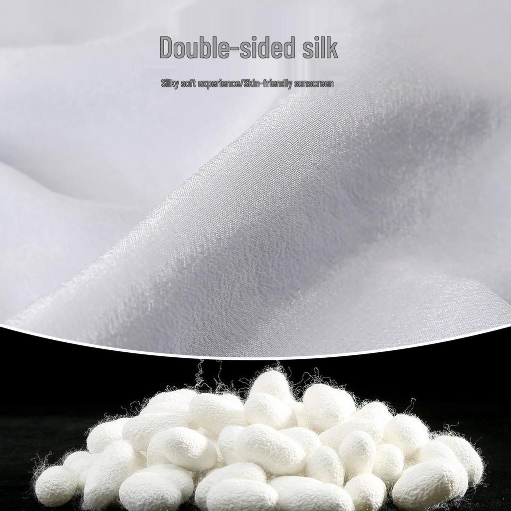 Double-Layer Silk Face Mask for Women - Breathable, Washable, Mulberry Silk, Sun Protection