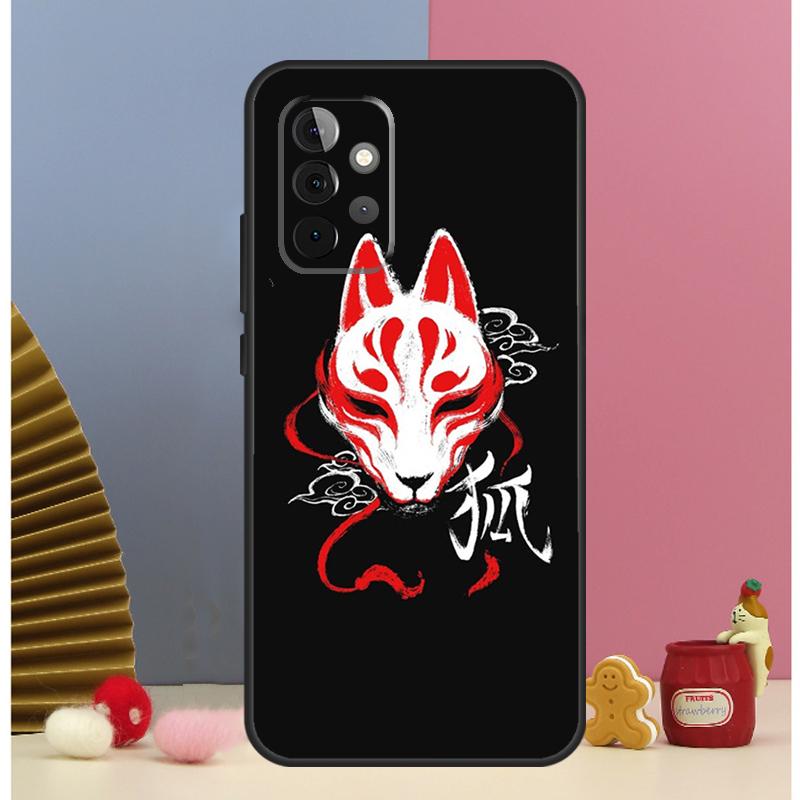 Japanese Kitsune Fox Mask Case For Samsung Galaxy A15 A35 A55 A54 A34 A14 A52 A32 A12 A13 A33 A53 A17 A16 A26 A36 A56