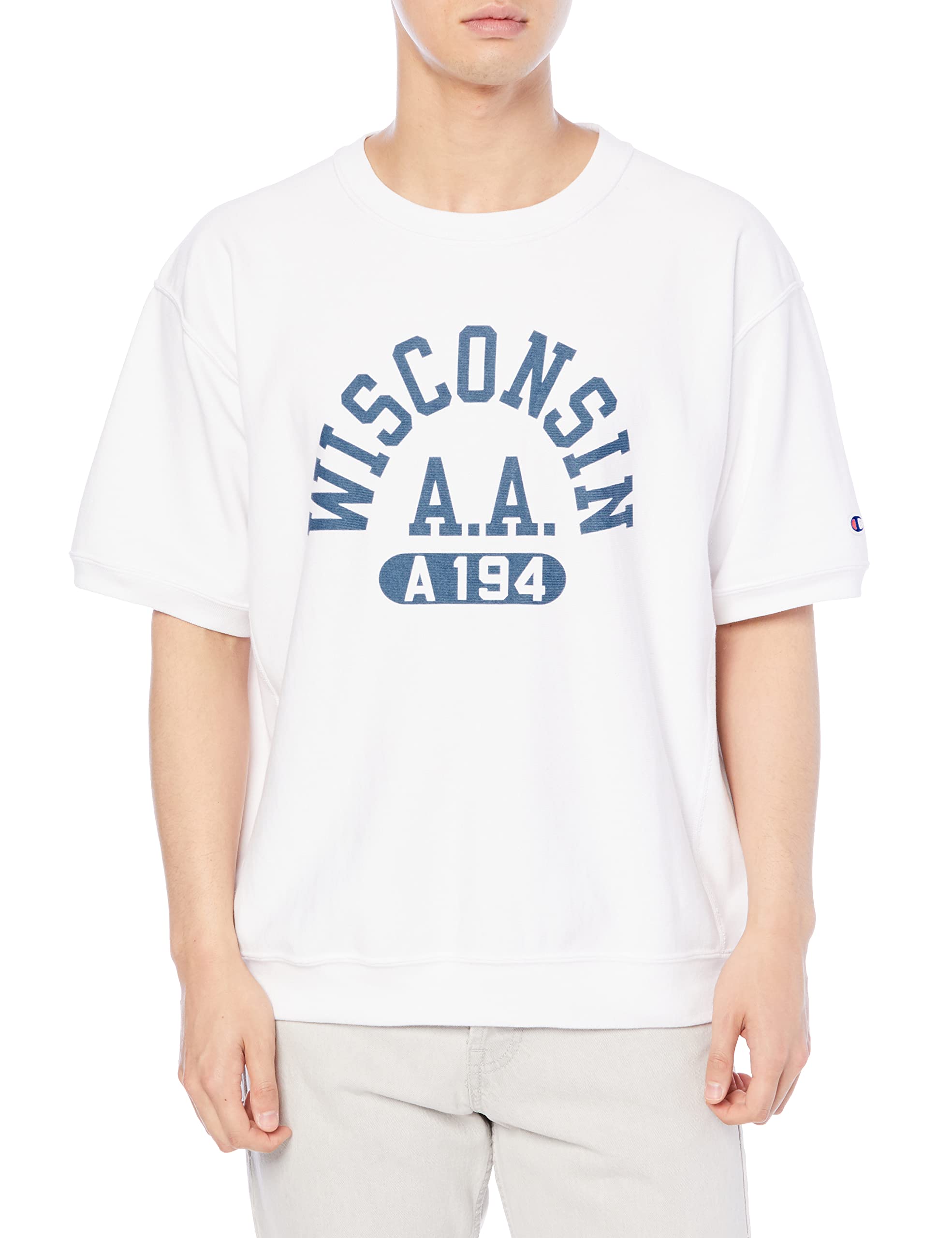 

Champion Short Sleeve College Graphic Relaxed Reverse Size XL Men s Sweatshirt, 100% Cotton, 10oz, Print, Fit, Oversized, Weave®, C3-V014, White, белый