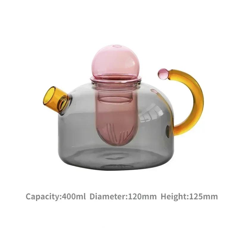 Creative Heat Resistant Glass Teapots Pitcher Suitable Household Teaware Lover Tea Sets Kettle Water Cup Bottle Cooker Usable