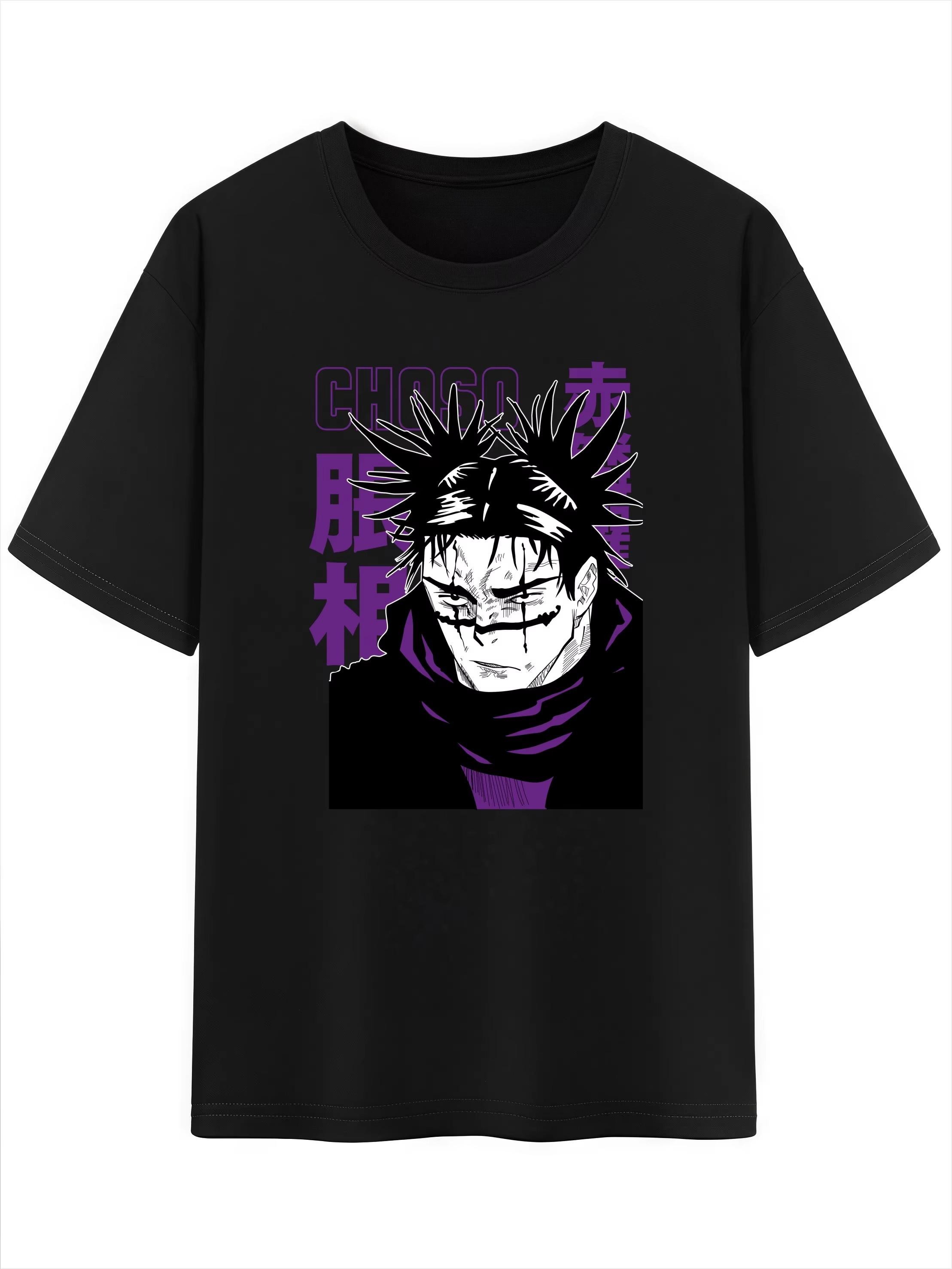 Унисекс Хлопковая Футболка с Рисунком Персонажа из Аниме JJK Jujutsu Kaisen Впечатление от Персонажа Футболка с Коротким Рукавом M