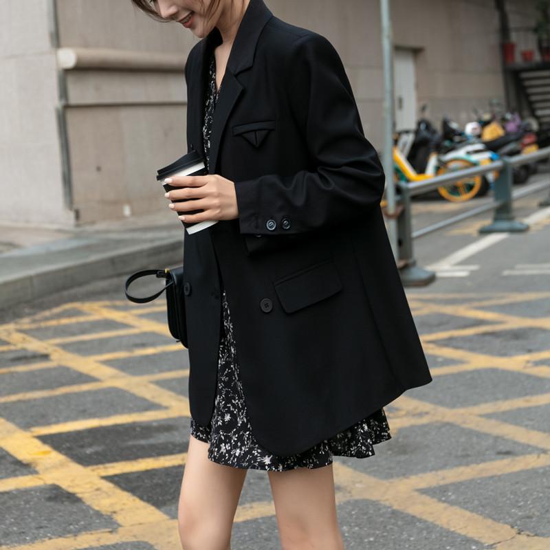 

Новый весенне-осенний белый пиджак женский темпераментный повседневный свободный корейский маленький пиджак топ XXL чёрный