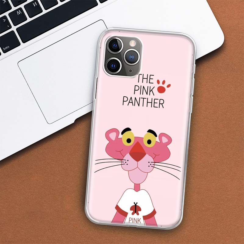 Różowa Pantera Kreskówka Etui na Telefon Dla Apple iPhone 11 12 13 14 Pro 7 XR X XS Max 6 6S 8 Plus + Mini 5 SE Nadruk Miękkie Etui Coque