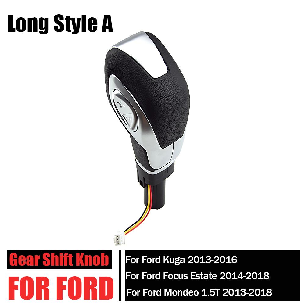 Fit For Ford Focus Kuga Mondeo Ecosport Fiesta 2013-2018 Car Automatic Gear Stick Shift KnobShifter Lever Head Black Silver