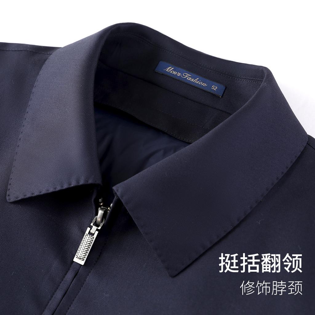 Men's Fine Spun Wool Jacket with Detachable Goose Down Inner Lining