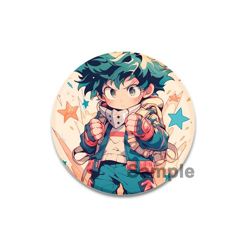 32/44/58mm Anime Figure Izuku Midoriya Round Brooch Clothing Lapel Pin Souvenir Soft Button Pins My Hero Academia Badge