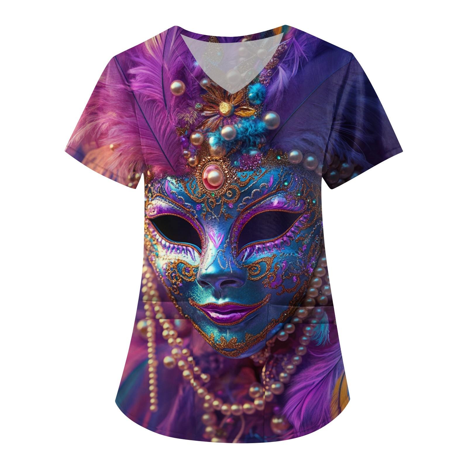 

Женский V-образный вырез, модный, повседневный, карнавальный, принтованный топ, топ Dry-nurse XXXXL