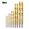 Left Hand Drill Bits 10pcs/Set 3.2-8.7mm Drilling Durable