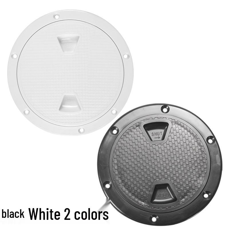 Marine ABS Sealed Round Deck Hatch Cover - 4/6/8 Inch, White/Black, Durable