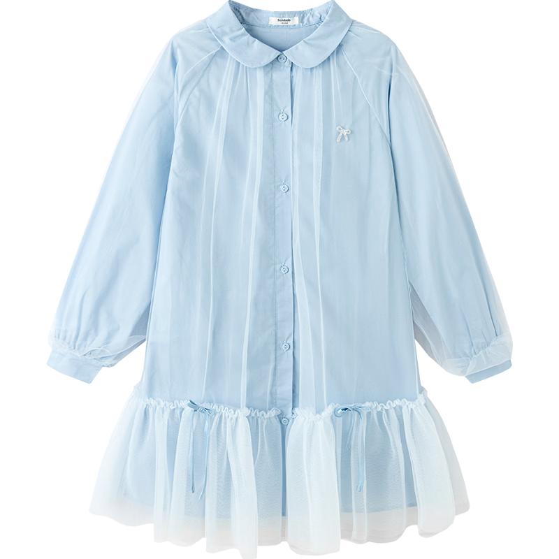 

Balabala Girls Bowknot Long Sleeve Mesh Dress 130