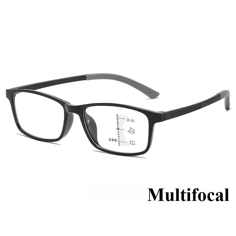 Ultra-Light  Multifocal Presbyopia Glasses Classic Square Frame Anti-Blue Light Presbyopia Glasses Sports Non-Slip Glasses