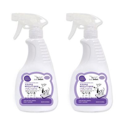 Coco Brown Desodorizante para Perros Natural Antibacteriano Bicarbonato de Sodio Fragancia Natural de Lavanda, 550ml, 2 unidades, Champú coreano para mascotas