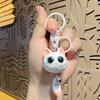New Cute 3D Big Eyed Cat With Cat Head Keychains For Women Bag Pendant Car Key Chains Jewelry Gift Decoration Accessories Bag Charm