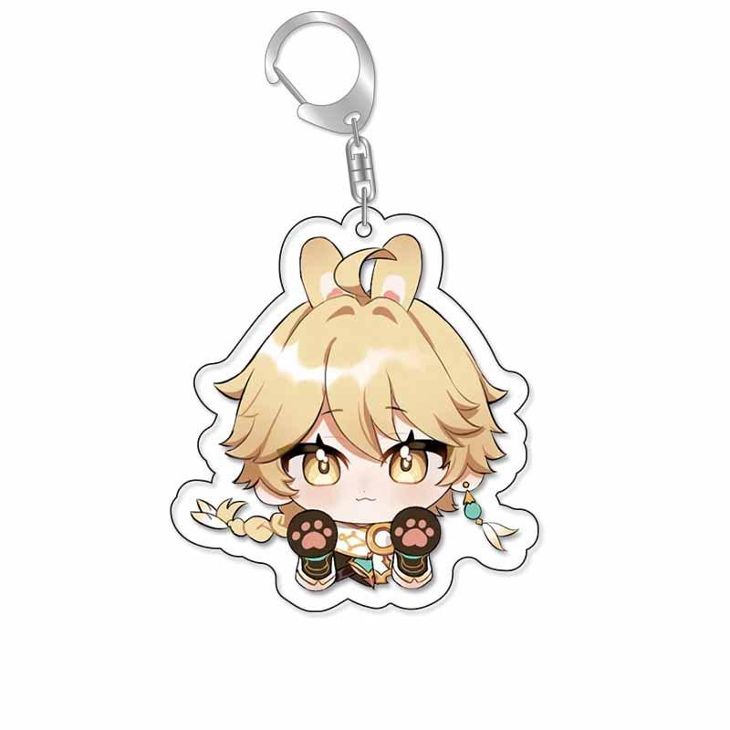 Acrylic Keychain Pendant: Kaveh, Nahida, Wanderer, Xiao, Furina, Scaramouche - Anime Big Mouth Wobbly Design