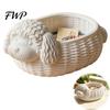 Modern Animal Statue Poodle Shaped Storage Organizer, 3D Print Decorative Ornament, Plastic Novelty Desk Decoration White Container for Small Objects