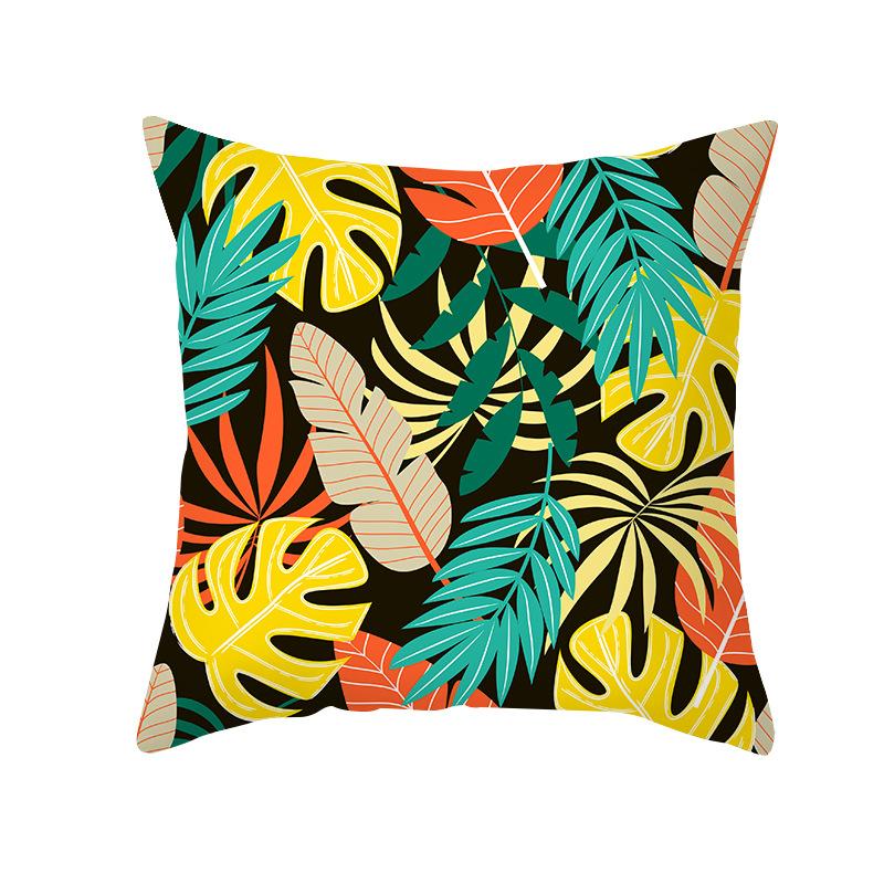 Peach Skin Printed Pillowcase Small Fresh Nordic Green Plant Sofa Cushion Cushion Cover Home Supplies