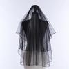 Dark Series Black Mesh Veil for Halloween Masquerade Party Bride Dress Up Wedding Veil for Parties Festival Props