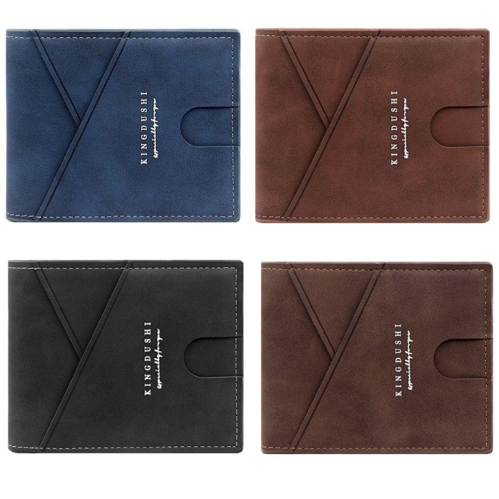 Vintage Men's Short Wallet Multi-position Leather Coin Pocket Fashion PU Card Bag  Male