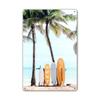 Vintage Tin Art of Summer Beach Scenes: Ideal Wall Murals for American Bar Backdrops and Home Decor