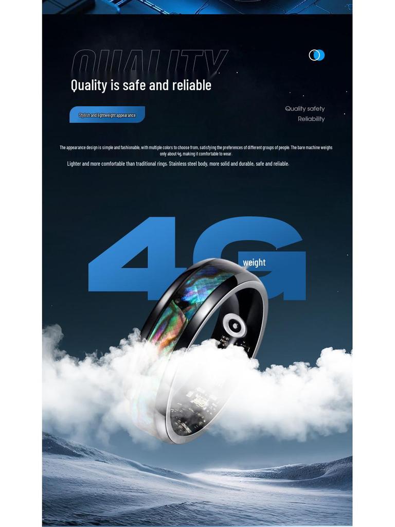 Wodoodporny Smart Ring: Tętno, Natlenienie krwi, Monitorowanie snu i aktywności fizycznej Krokomierz.