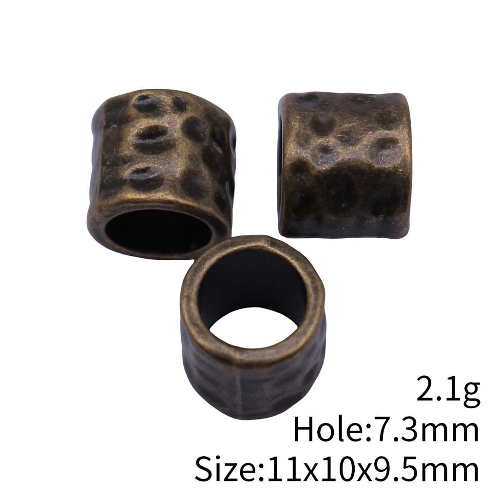 Hammered Texture Tube Spacer Beads Alloy Loose Beads For DIY Bracelet Dreadlocks Hair Braiding Jewelry Making Parts