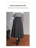 2025 Winter High-Waisted Wool A-line Skirt - Drapey, Slimming, Mid-length, Pleated, Wide-hem Design.
