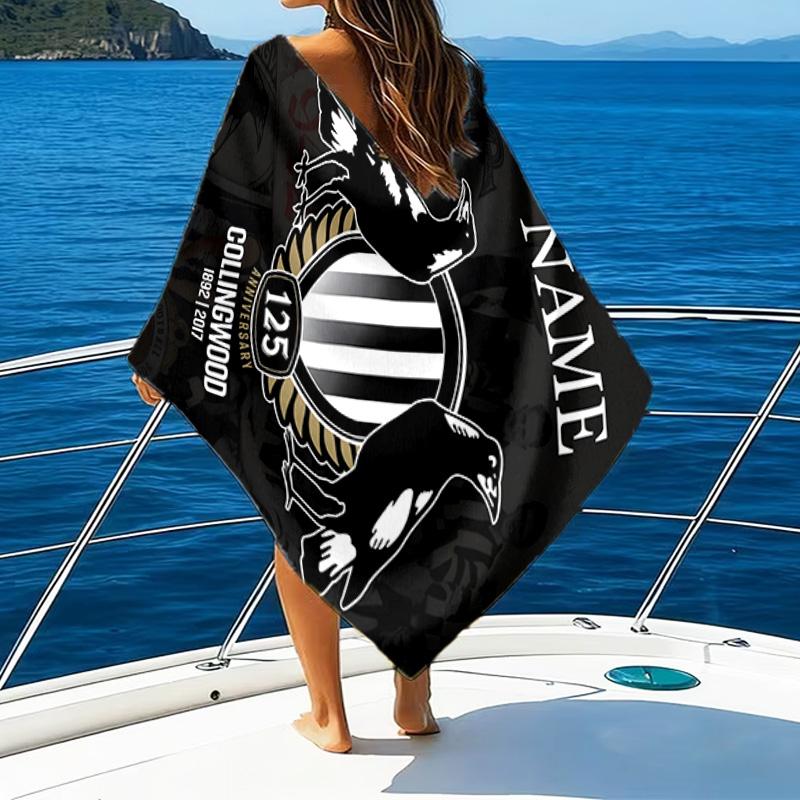 1pc Football17 Beach Towel with Custom Name, Beach/Swimming/Bath/Picnic/Camping Towel, Suitable for Seaside Beaches