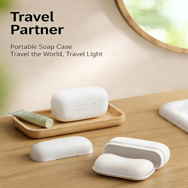Leakproof Soap Case For Bathroom And Travel Plastic Soap Container with Drainage Design Prevents Mess for Business Trip