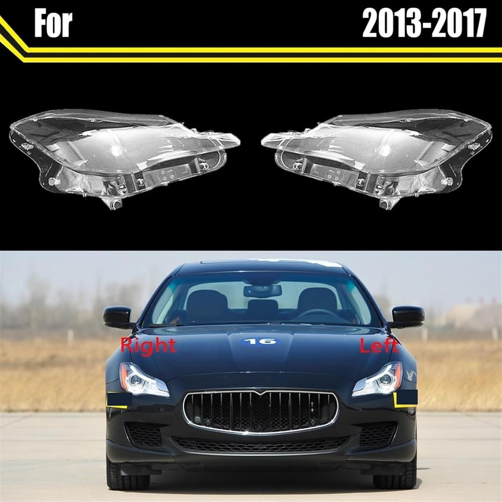 Headlamp Caps Compatible for Maserati Quattroporte 2013 2014 2015 2016 2017 Car Front Headlight Lens Shell Head Light Cover Lampshade Case(Left)