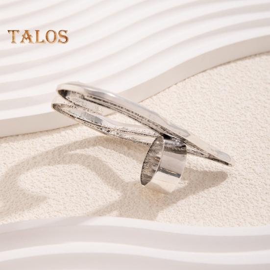 Big Love Ring Double-layered Exaggerated Style Hollow Heart Shape Solid Color Liquid Alloy Smooth Club Party Index Finger Ring Lady Jewelry