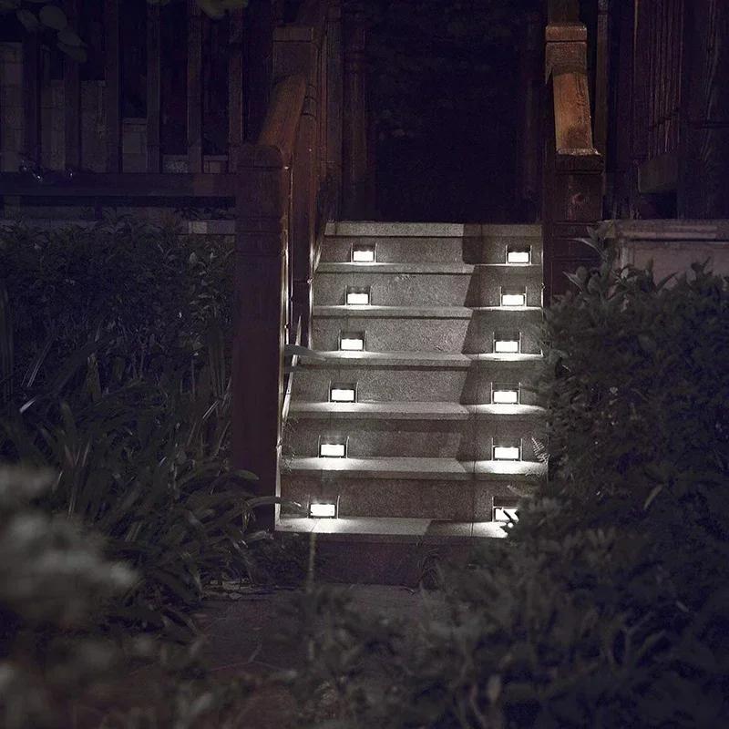 Solar Deck Lights Fence Lights Outdoor Step Lights Waterproof Solar Lights for Railing Stairs Step Fence Yard Patio and Pathway