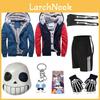 Undertale Sans Kostüm für Halloween mit Kapuzenpullover, Shorts, Socken, Maske, Handschuhen**
