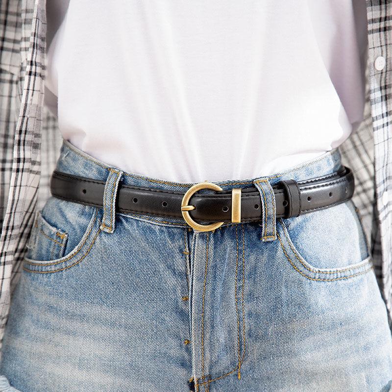 

Black Womens Fashionforward Denim With Elegant Belt For Stylish Autumn Wardrobe Black