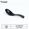 A5 Black Matte Melamine Long Handle Soup Spoon - Food Grade Porcelain Imitation for Restaurants, Hotels, and Hot Pots.