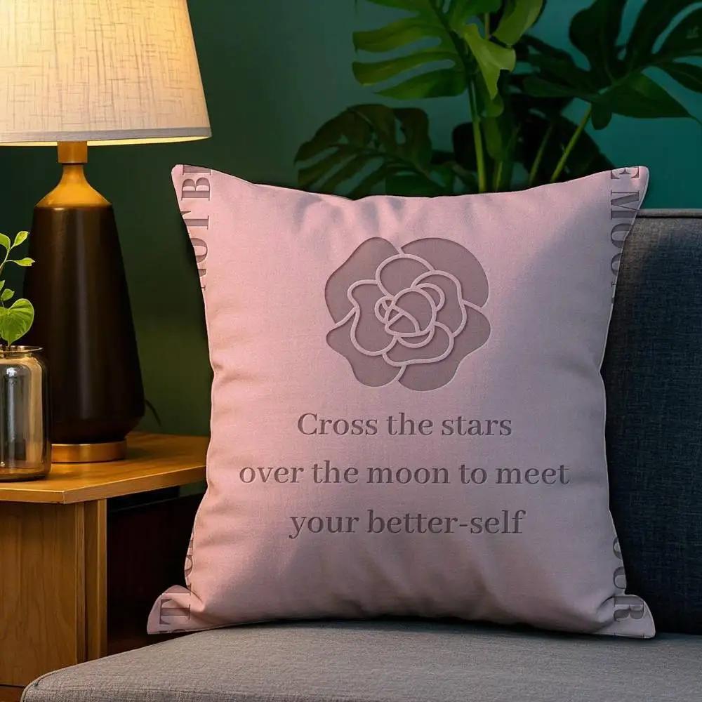 Luxury Good Luck Pillow Case Sofa Living Room Bedroom Double-Sided Printing Square Cushion Nap Time Cushion Cover