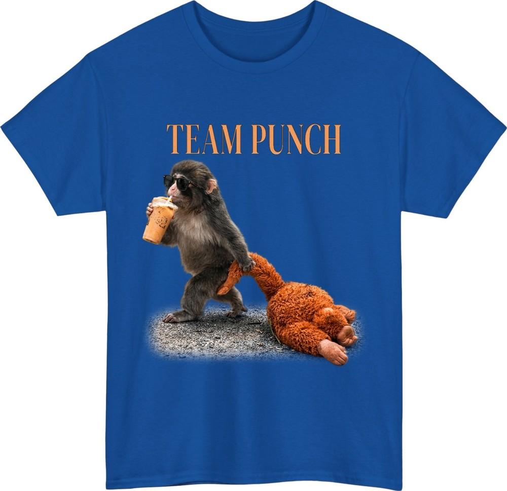 Team Punch Funny Monkey Unisex T Shirt Animal Cartoon Playful Meme Outfit Gift