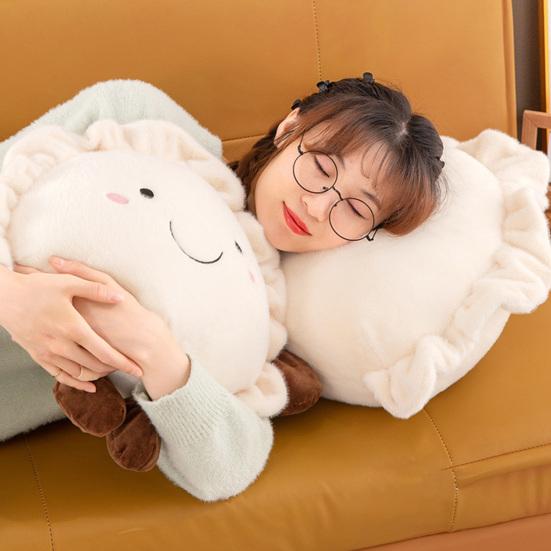 Dumpling Plush Pillow Soft Stuffed Food Toy for Sofa Bed Car Cute Cushion Cozy Backrest for Living Room Bedroom