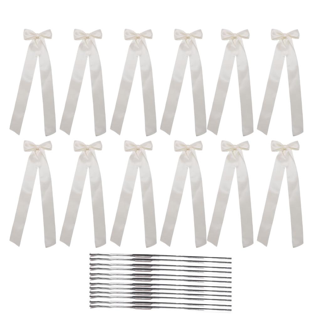 12pcs Candlestick Bows Decor 13 Inch Large Coquette Decorations Bows for Table Self Adhesive Wedding Bridal Shower