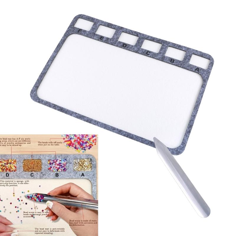 Takı El Sanatları Boncuk Dizme Tahtaları 2 Parça Set Sağlam Keçe Dikdörtgen Boncuk Matları Alfabetik Ölçekli Ev Aksesuarı