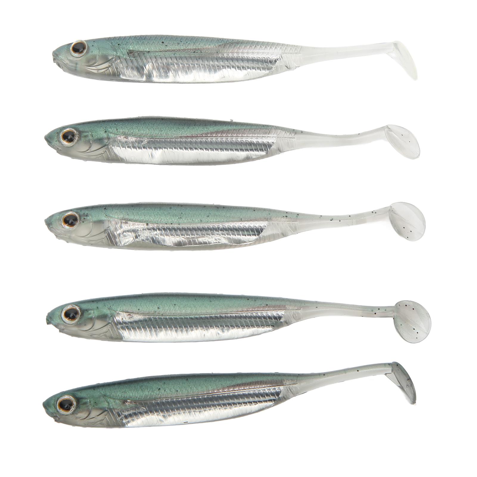 5Pcs Simulated Soft Fish Bait 3D Eyes Environmentally Friendly Silicone Artificial Fish Lure