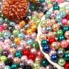 50-1000pcs/Lot 3/4/5/6/8/10/12mm Round Acrylic Plastic Beads ABS Imitation Pearl Beads Loose Spacer Bead For Jewelry Making