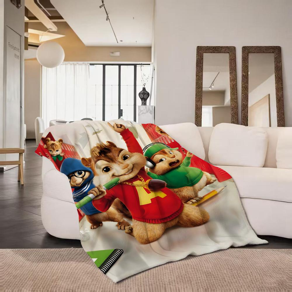 Movie A Alvin A And T The C Chipmunks Throw Flannel Throw Blanket Suitable for Sofa,Living Room,Bedroom